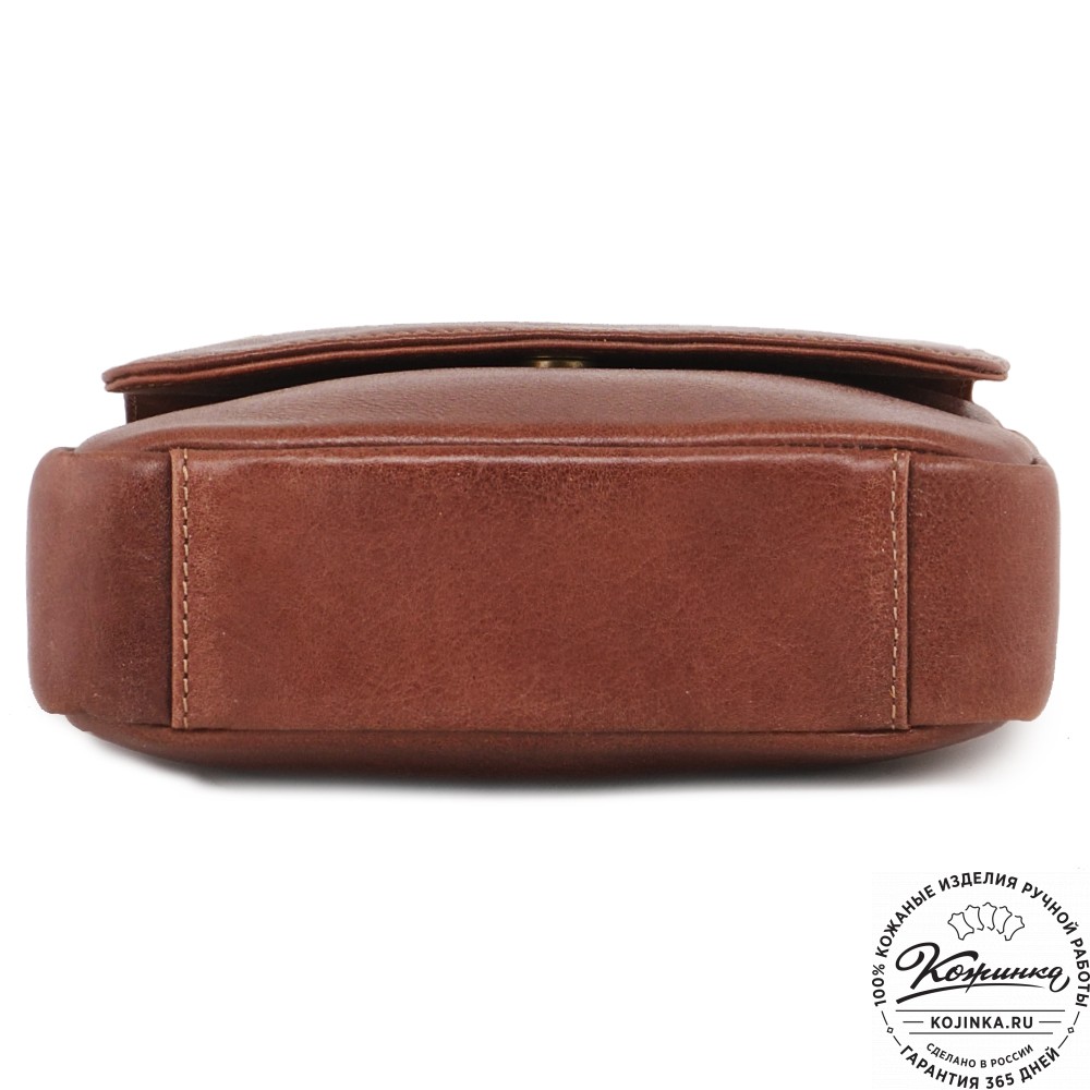  Мужская кожаная сумка "Вильнюс" (коньяк) 